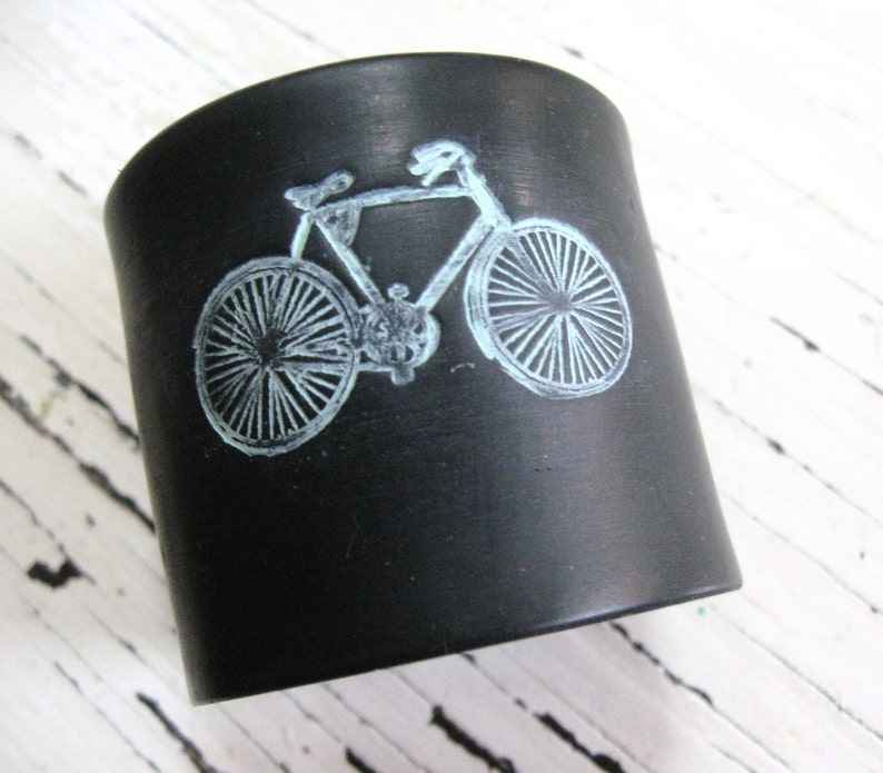 Black Bicycle Cuff bracelet, Handmade Jewelry by theshagbag on Etsy, PLEASE READ DESCRIPTION imagem 3