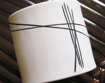 Abstract White Ivory and Black Cuff Bracelet, Modern Design, Jewelry by theshagbag on Etsy, PLEASE READ  DESCRIPTION!