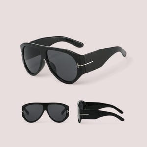 Trend Oversized Pilot Sunglasses, Luxury Big Frame Shades for Women, Vintage Punk Eyewear for Summer Driving Gifts
