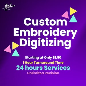 Custom Embroidery Digitizing, Logo Digitizing, Embroidery Digitizing Service, Image Digitizing Embroidery, Custom Digitizer, Rush order USA