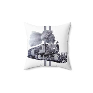 Nummer 2004 Erie Eisenbahn Dampflokomotive _Spun Polyester quadratisches Kissen