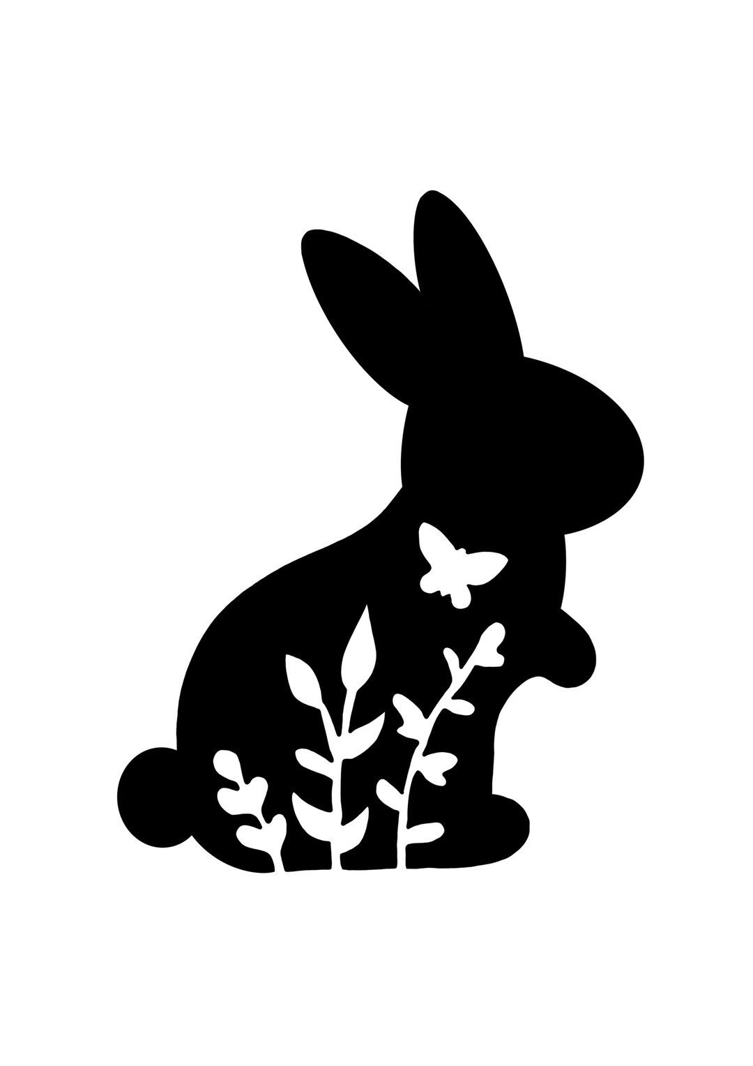 Spring Bunny Icon Spring Bunny Svg, Png, Jpg, Pdf, Bunny in Spring, Floral Bunny, Bunny ...