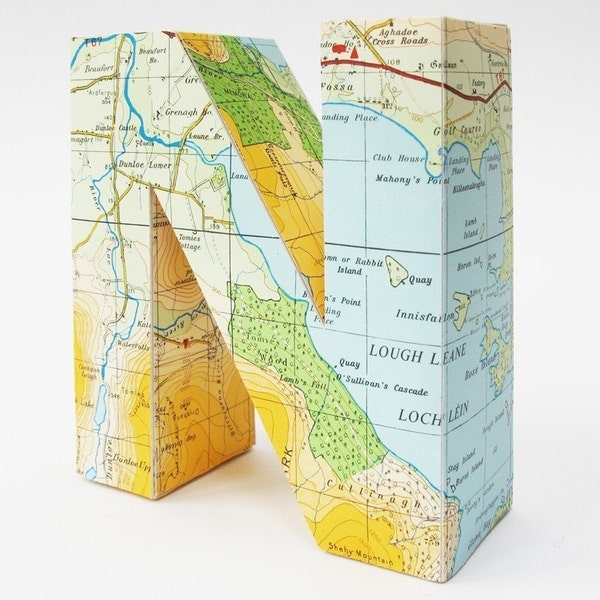 Limited edition - Vintage map of Kerry customized paper sculpture made-to-order