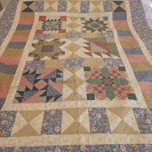 Brand New Homemade Sampler Patchwork Quilt Twin Size