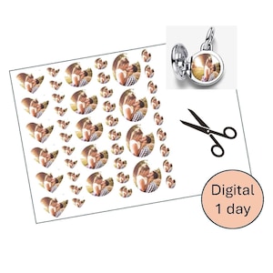 Digital Locket Size Photos,Locket Photo Prints,Locket Photo Print,Locket Print,Locket Photo,Heart Locket Picture,Oval Locket Picture