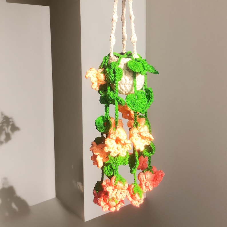 Nhemeylp Fiori artificiali di girasole all'uncinetto, mini pianta in vaso