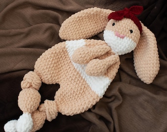 Patrón de crochet Bonnie The Bunny, patrón de crochet Bunny Lovey, patrón de crochet Amigurumi de costura baja, conejito de Pascua, lindo patrón de crochet