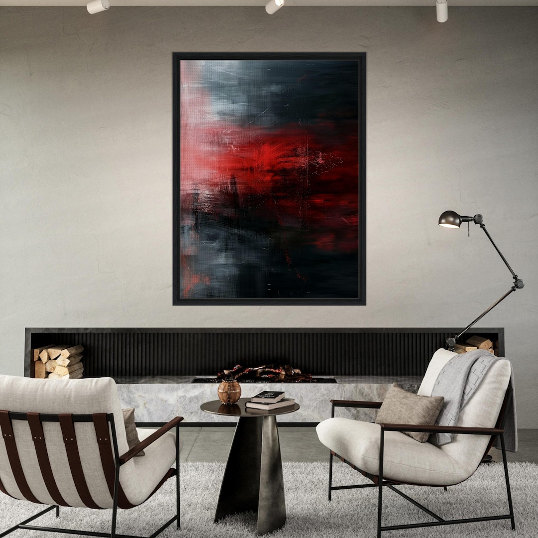 Red and Black Abstract Canvas Art Gallery Abstract Art Modern ...