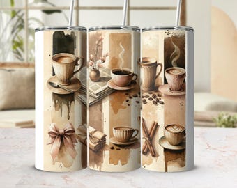Kaffeebecher Wrap Set: Hochauflösende Kaffeetassen Designs (Digitaler Download)