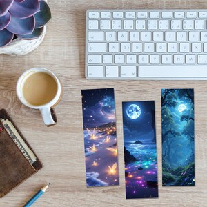Zestaw zakładek Mystical Printable Bookmarks, do pobrania w wersji cyfrowej, 6 różnych wzorów, idealny dla miłośników książek, łatwy do wydrukowania i użycia