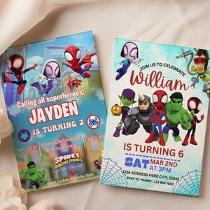 Spidey Birthday Invitation, Printable Superhero Party (Digital Download)