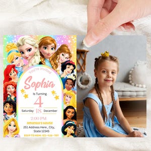 Princess Birthday Invitation: Editable Printable Template (Instant Download)