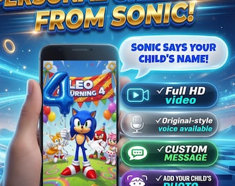 Custom Sonic Birthday Invitation Video, Personalized Digital Party Invite