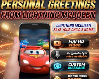 Custom Lightning McQueen Video Invitation, Race Car Birthday Party Animated Video Invite