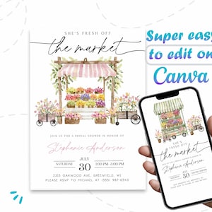 Fresh off the market bridal shower invitation, Farmer&#39;s market bridal shower invitation