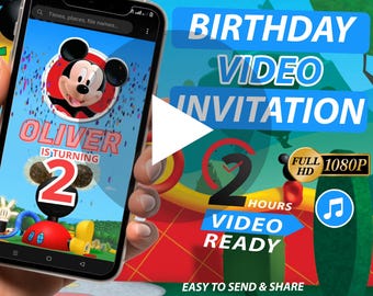 Mickey Mouse Birthday Video Invitation: Personalized Animated Invite