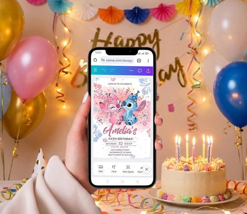 Stitch and Angel Invitation