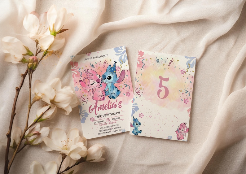Stitch and Angel Invitation