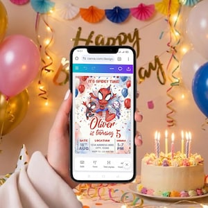Watercolor Spidey Invitation