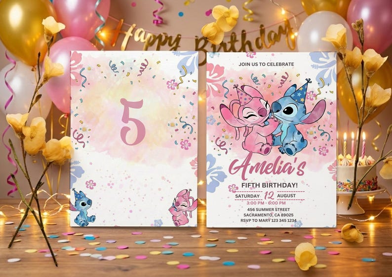 Stitch and Angel Invitation