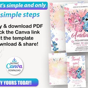 Stitch and Angel Invitation