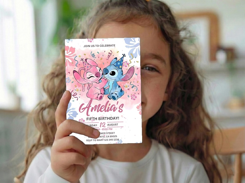 Stitch and Angel Invitation