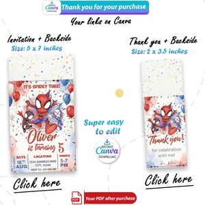 Watercolor Spidey Invitation