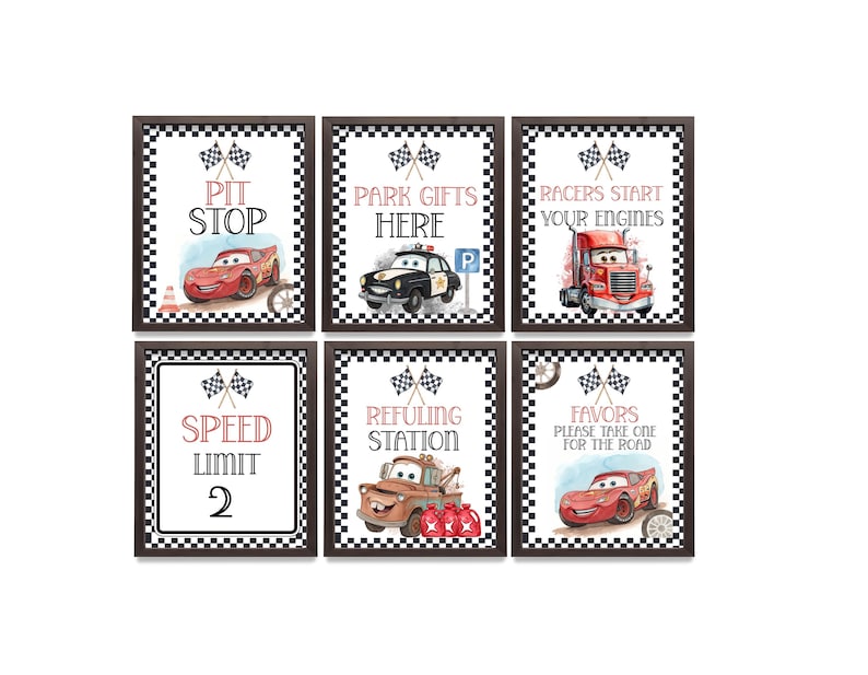 Editable Cars Birthday Welcome Sign