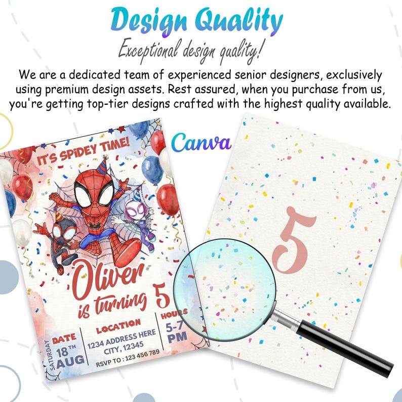 Watercolor Spidey Invitation