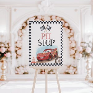 Editable Cars Birthday Welcome Sign