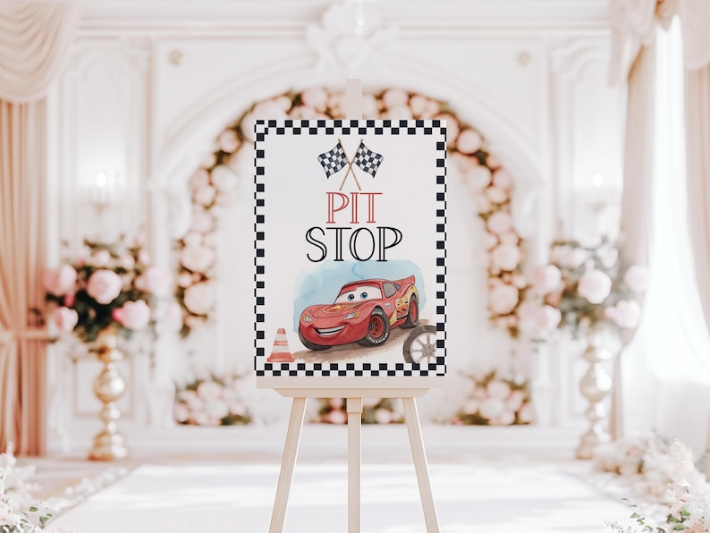Editable Cars Birthday Welcome Sign