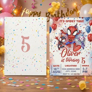 Watercolor Spidey Invitation