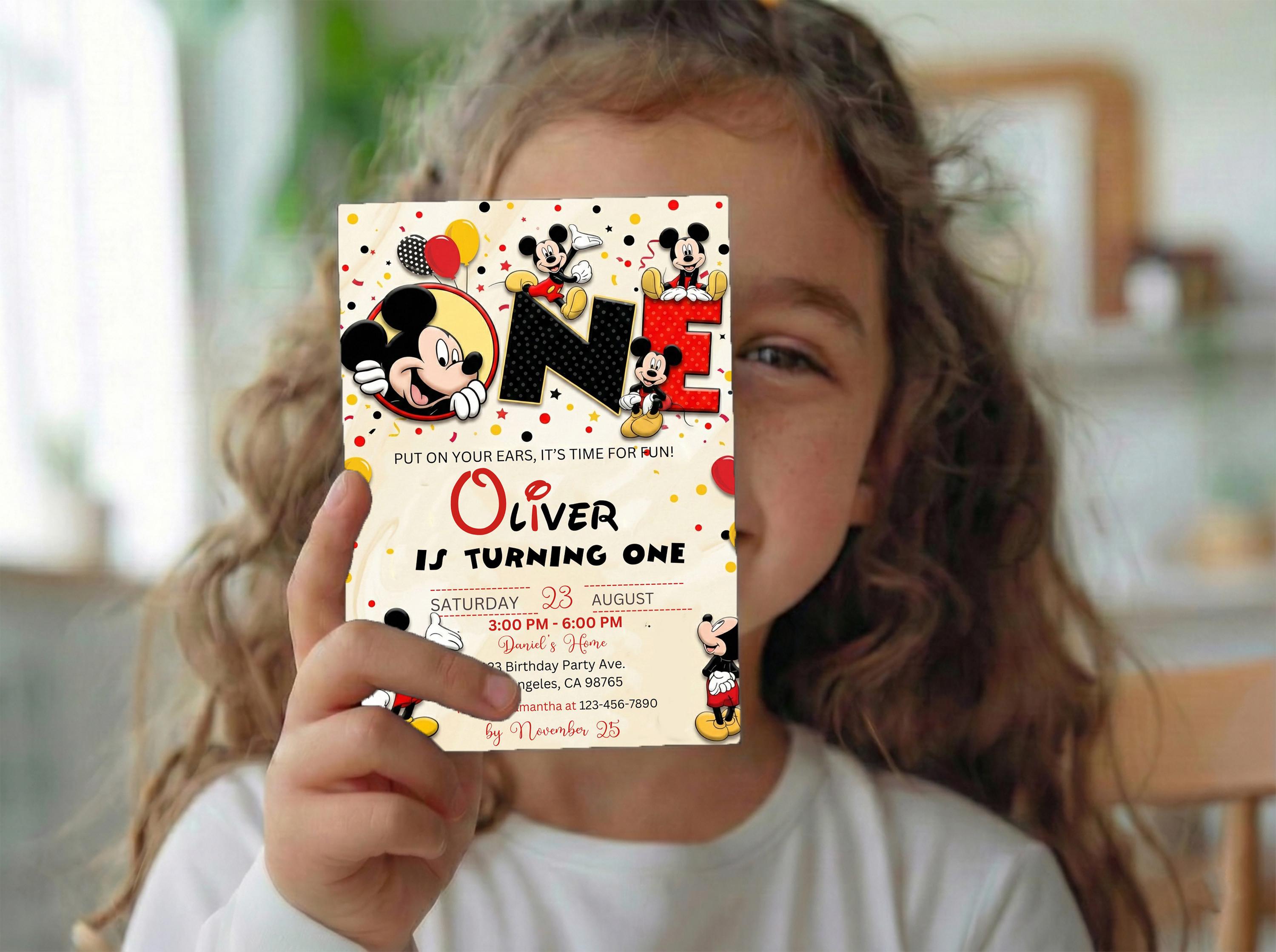 Mickey Mouse First Birthday Invitation | 1st Birthday Invite Boy ...