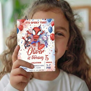 Watercolor Spidey Invitation