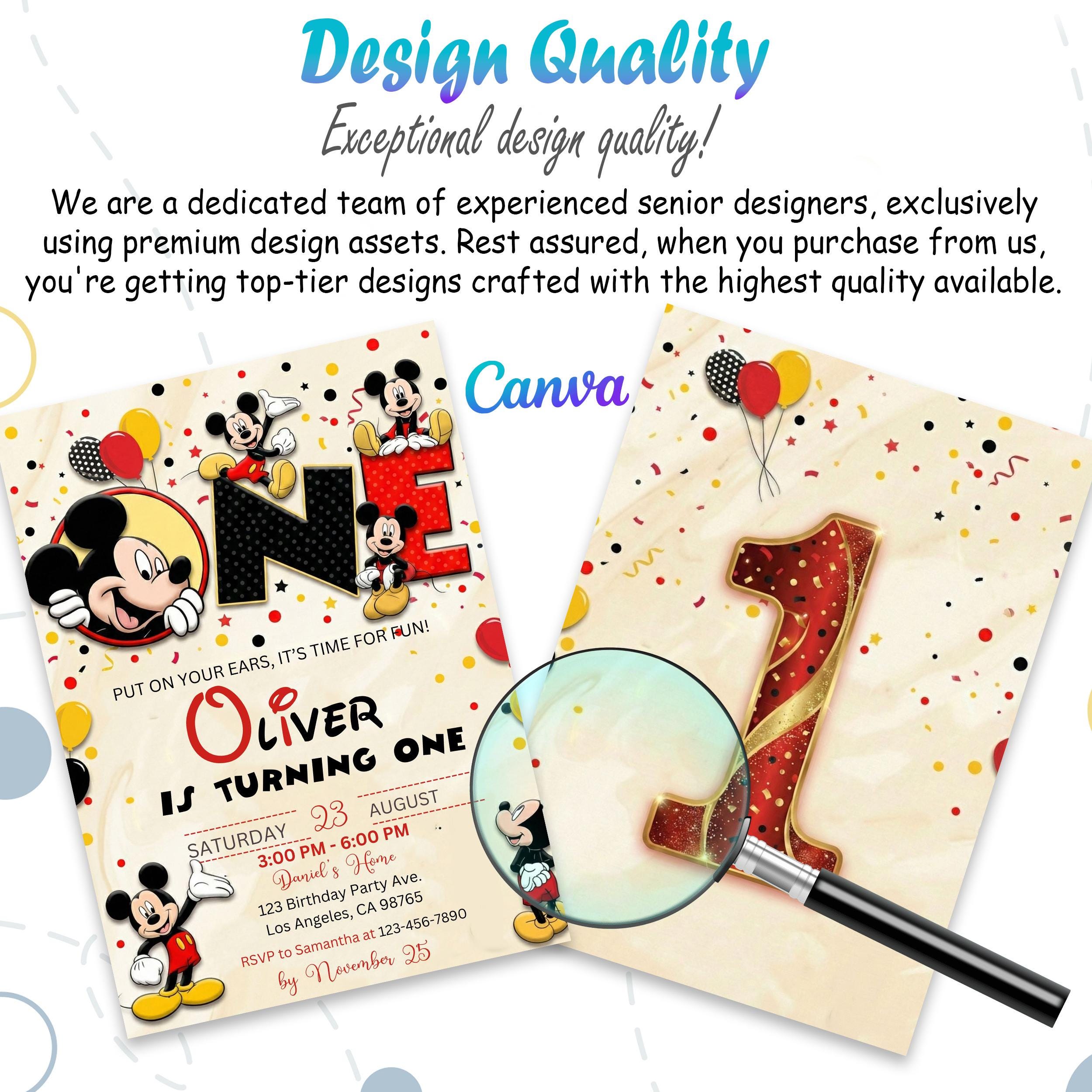 Mickey Mouse First Birthday Invitation | 1st Birthday Invite Boy ...