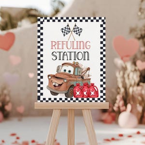 Editable Cars Birthday Welcome Sign