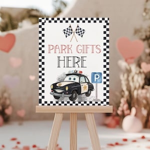 Editable Cars Birthday Welcome Sign
