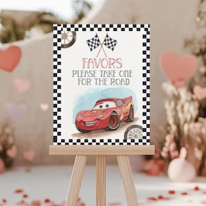 Editable Cars Birthday Welcome Sign