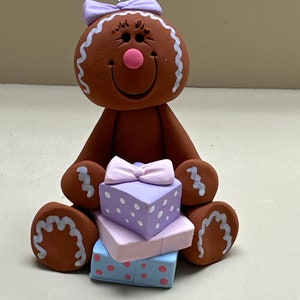 Gingerbread with a stack of presents ornament