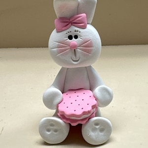 Bunny with a pink cookie