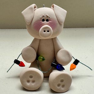 pig with lights ornament