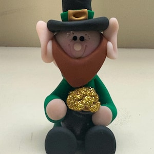 Handmade Polymer Clay Leprechaun Decoration - St. Patrick's Day Decor