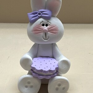 Bunny with a purple cookie