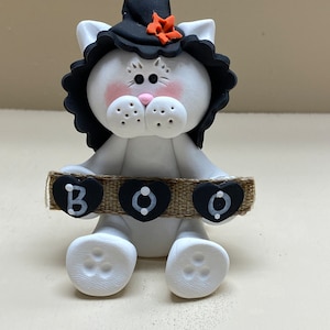 White kitty Halloween decoration