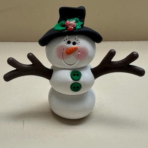Handmade snowman with buttons decoration