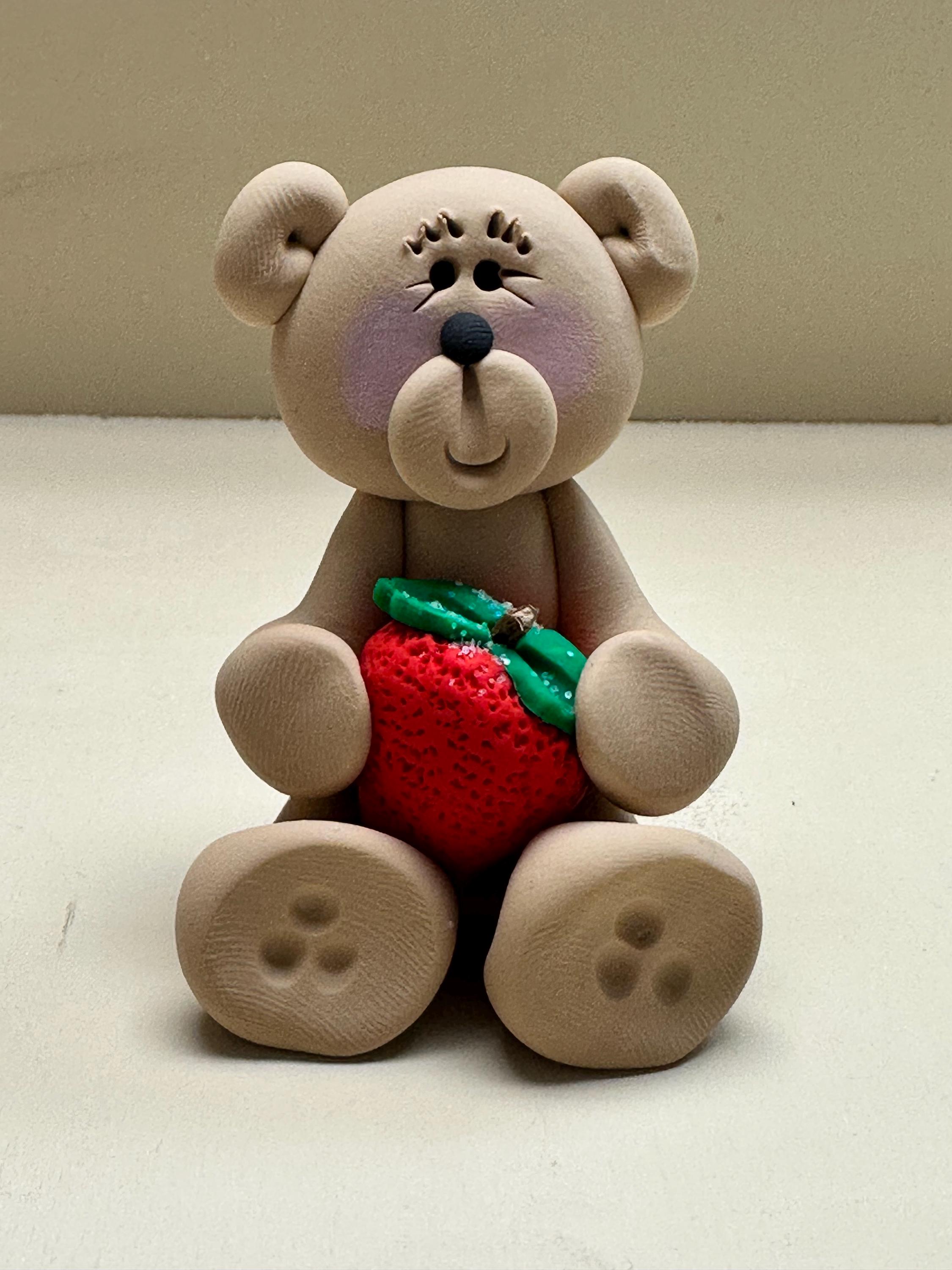 Teddy Bear Holding a Strawberry - Etsy