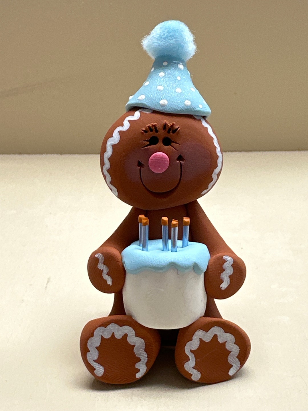 Birthday Gingerbread in Blue - Etsy