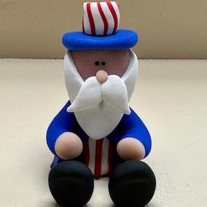 Handmade polymer clay Uncle Sam