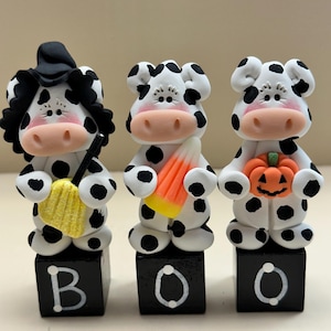 Set of cow Halloween blocks