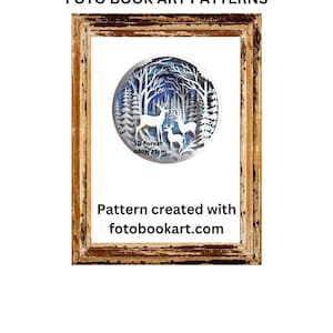 Foto Book Art - Photo Strip Book Pattern - 3D Forest Illustration with Deer, Winter Scene
